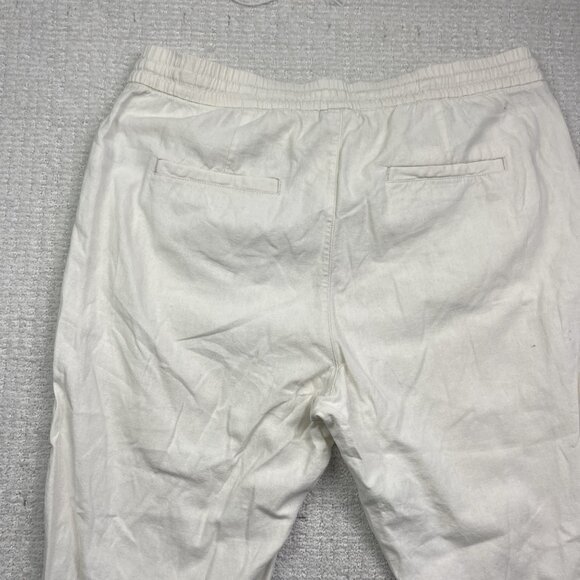 GAP Factory Store Linen Drawstring Pants Women Sz XL Ivory Wide Leg Comfty - Picture 9 of 11